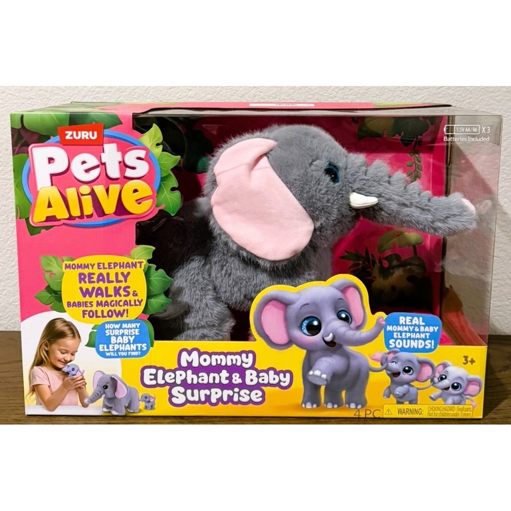 Zuru Pets Alive Mommy Elephant and Baby Surprise Interactive Walking Toy 2026